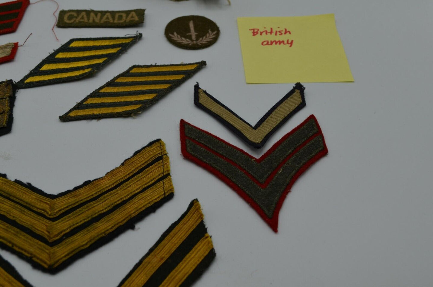 Canadian Military Army RCAF Patch Lot Ardvaad Chevron Crown Wreath WW2 Vtg