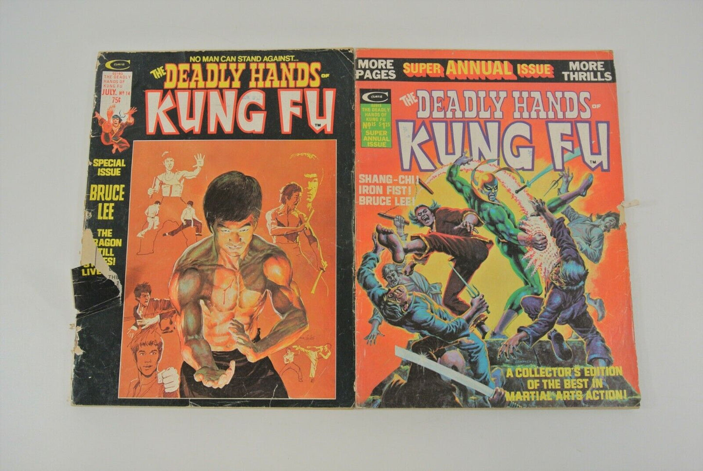 Deadly Hands of Kung Fu Magazine #14 15 Bruce Lee Shang Chi Curtis 1975 LOT