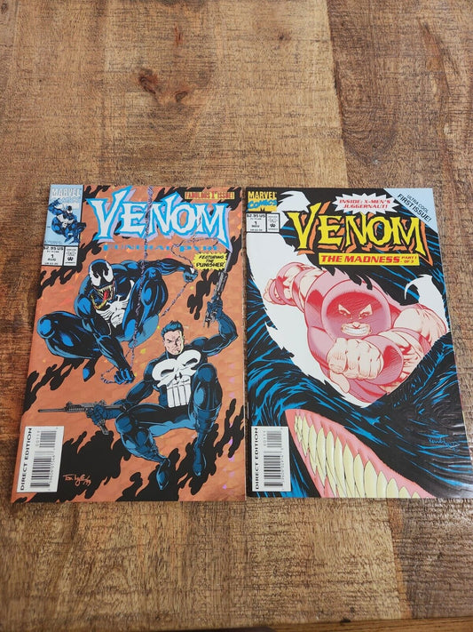 Venom: The Madness / Funeral Pyre #1 1993 Marvel Comic Book Lot of 2 NM- 9.2