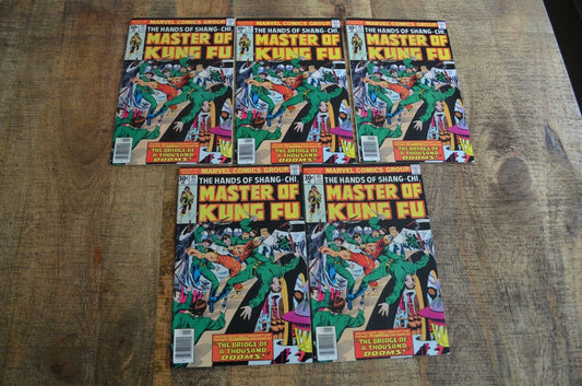 Master of Kung Fu #48 Hands of Shang Chi 1977 Marvel Comic Book Lot of 5 NM 9.0