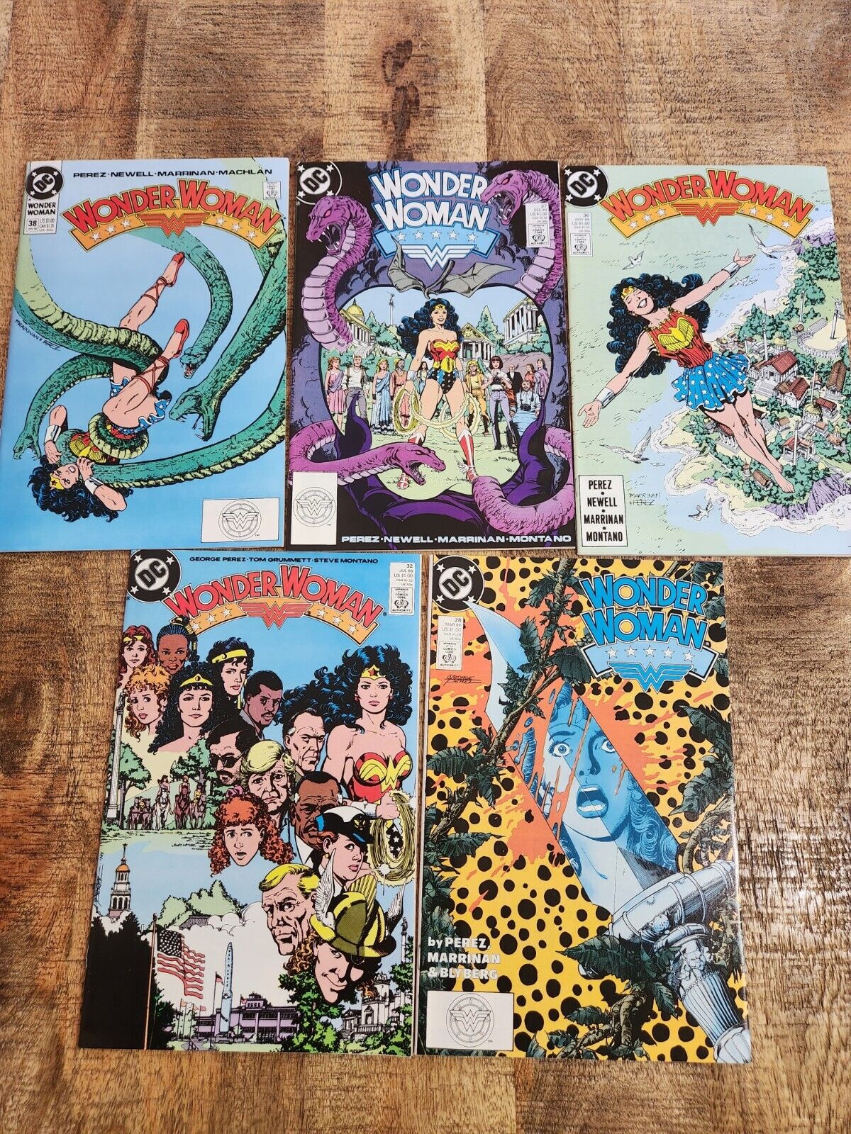 Wonder Woman #28 32 36 37 38 1989-1990 DC Comics Lot of 5 VF/NM 9.0