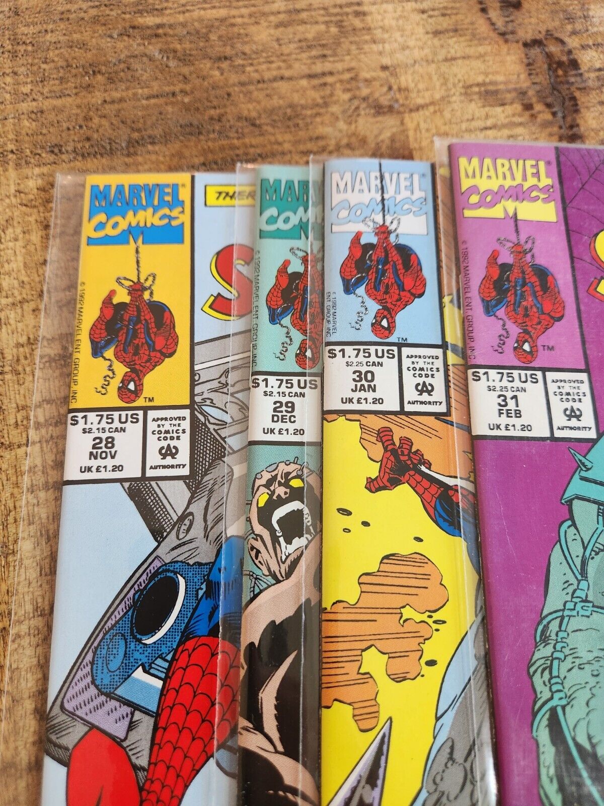 Spider-Man #28 29 30 31 32 34 38 1992-1993 Marvel Comic Book Lot of 7 VF/NM 9.0