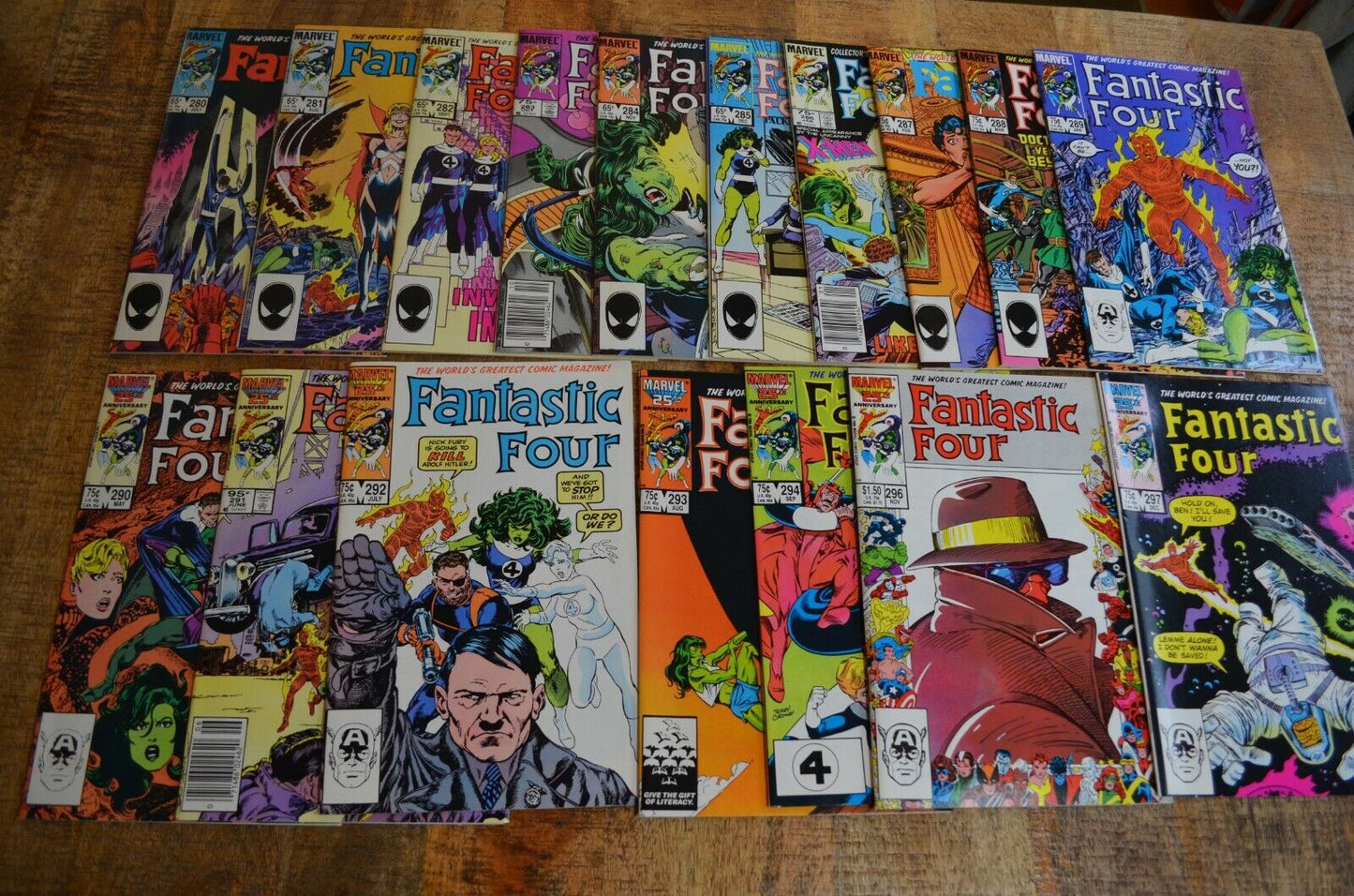 Fantastic Four #280-294 296 297 Marvel Comic Books 1985-1986 Lot of 17 NM 9.0