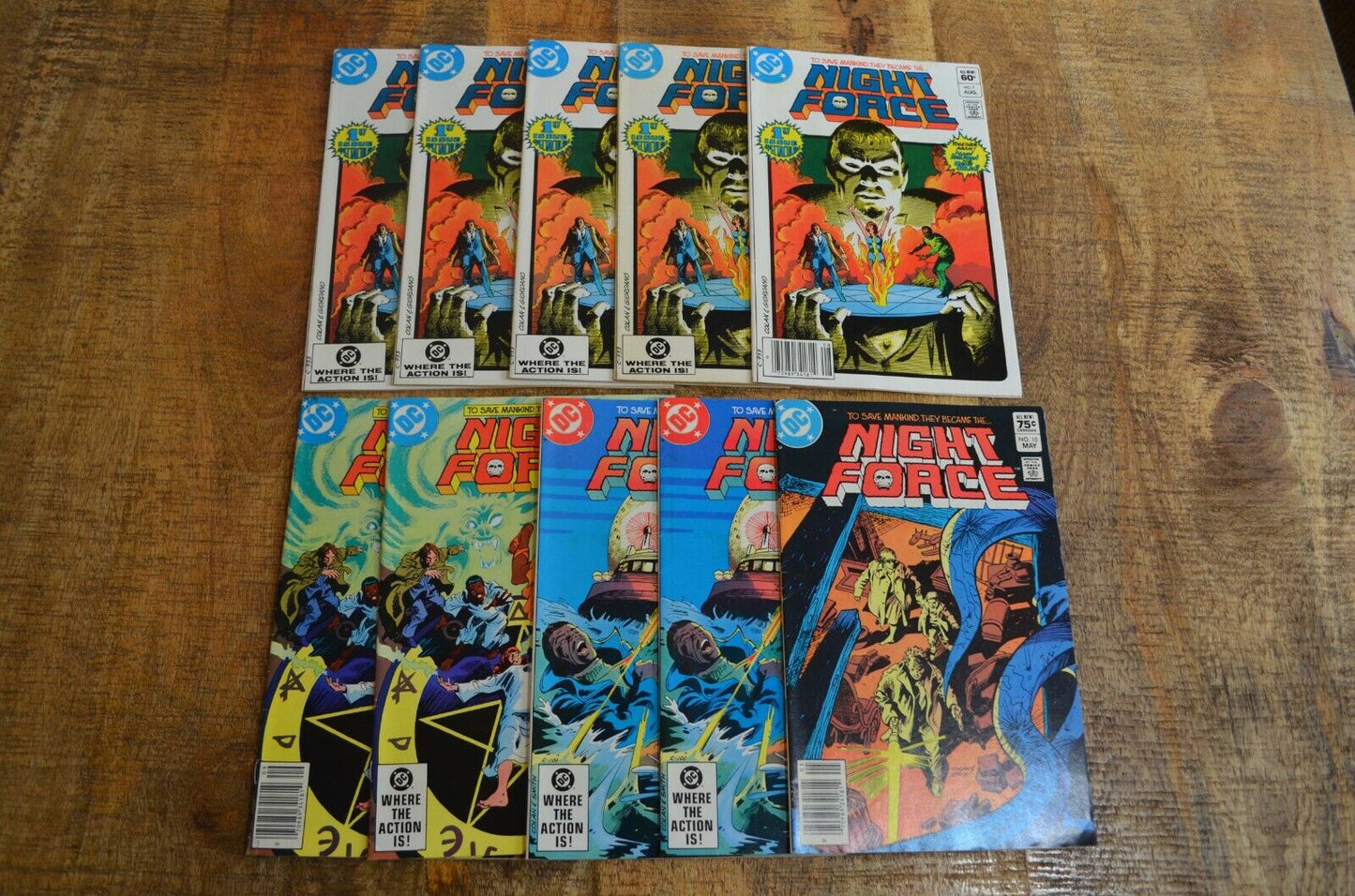 Night Force 1 2 3 10 DC Comics 1982-1983 Lot of 10 includes Duplicates