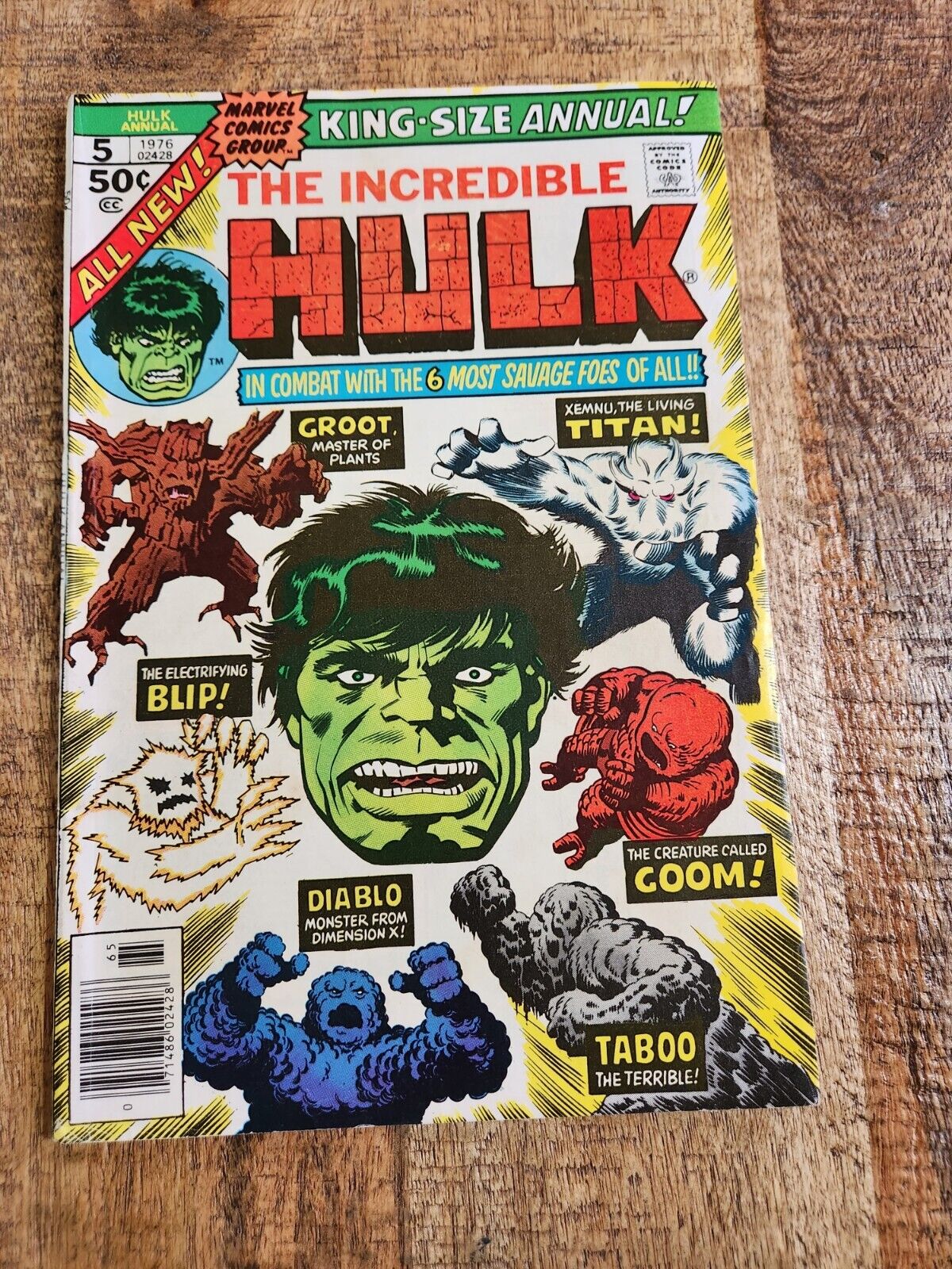 Incredible Hulk Annual #5 1976 Marvel Comic Book VF- 7.5 2nd App Groot