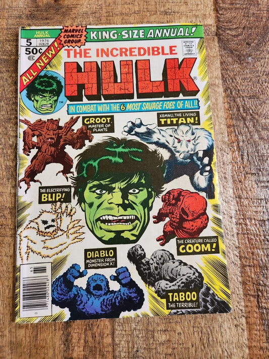 Incredible Hulk Annual #5 1976 Marvel Comic Book VF- 7.5 2nd App Groot