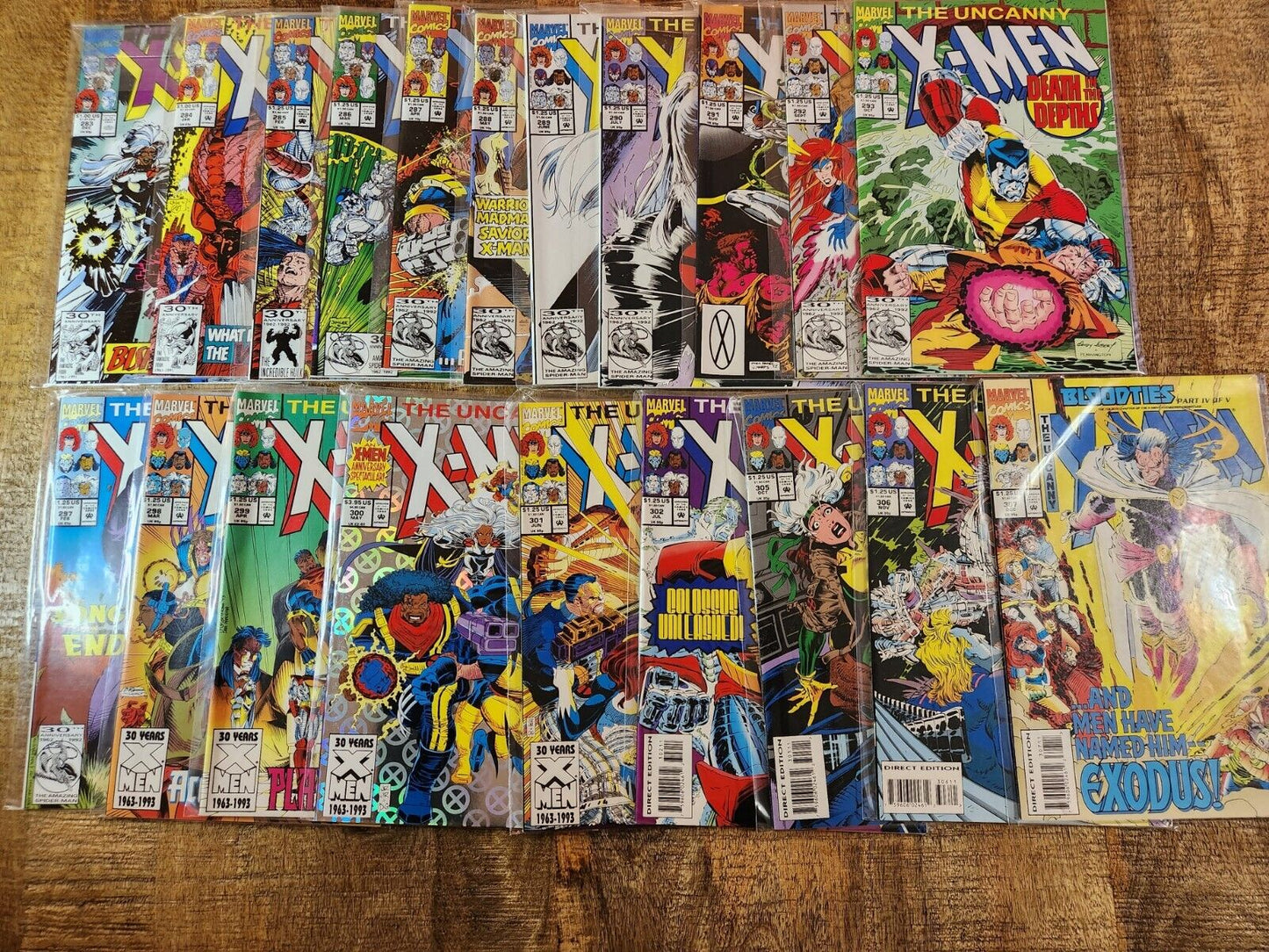 Uncanny X-Men #283-293 297-302 305 306 307 Marvel Comic Book Lot VF+ to NM-