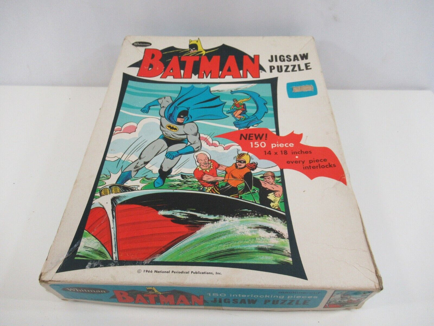 Whitman Batman Jigsaw Puzzle Vintage 150 Pieces 1966 Comic Book Art 14 x 18