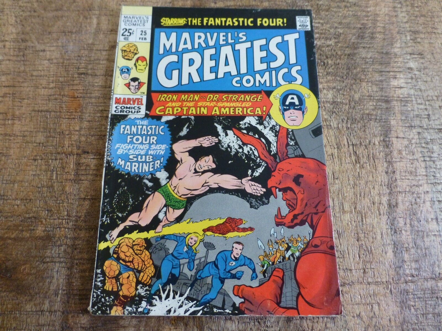 Marvel's Greatest Comics #25 (Feb 1970, Marvel) Iron Man Captain America VF-