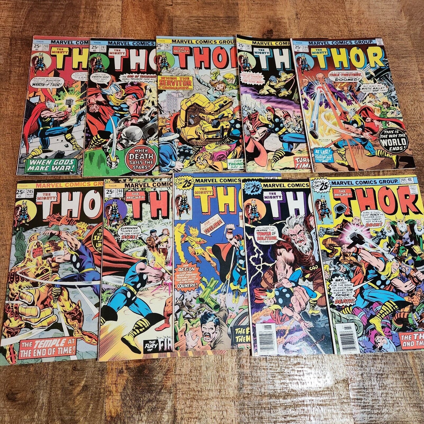 Mighty Thor #240 241 242 243 244 245 246 247 248 249 Marvel Comics Lot FN+ 6.5