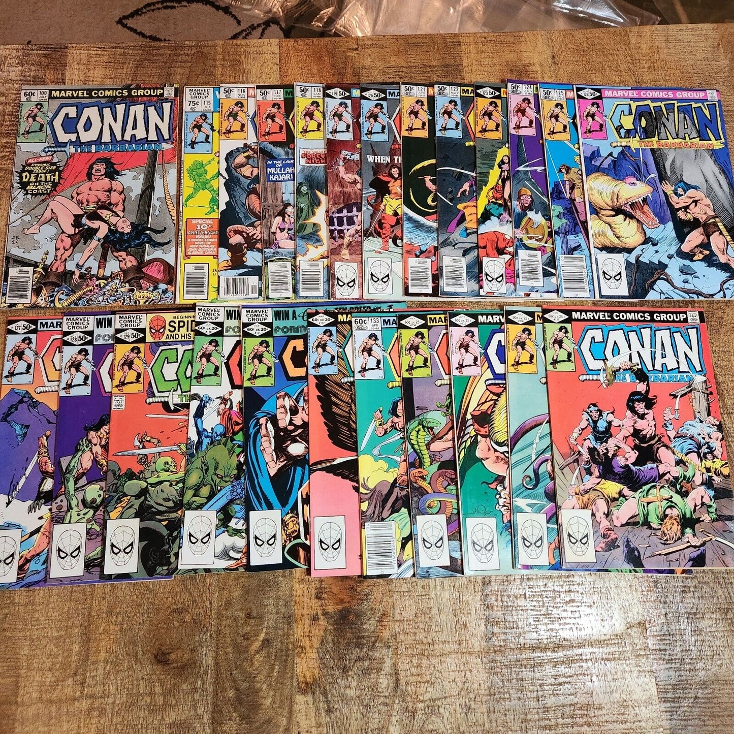 Conan The Barbarian #100 115 116 117-137 Marvel Comic Book Lot of 24 VF/NM 9.0