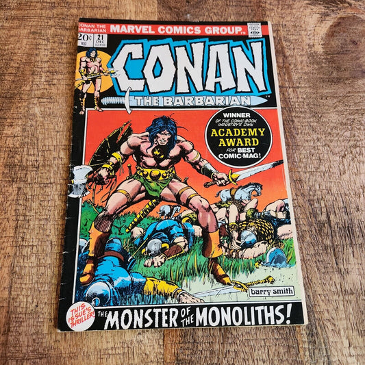 Conan the Barbarian #21 Marvel Comic Book Dec 1972 FN+ 6.5 Monster Monoliths