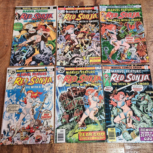 Marvel Feature presents Red Sonja #1-6 Comic Book Lot FN/VF 7.0 Book of Skelos