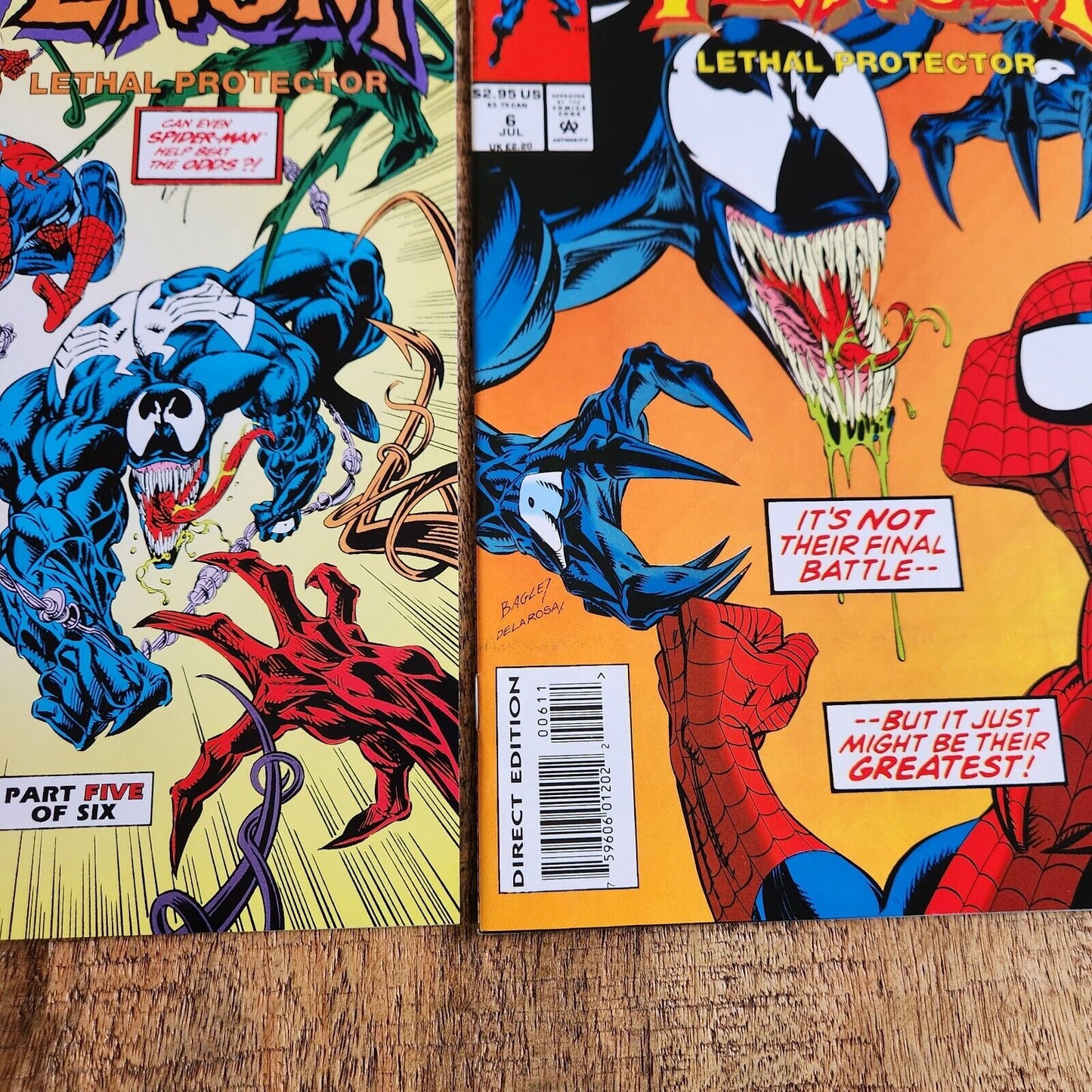 Venom Lethal Protector #1 3 4 5 6 (Marvel, 1993) Lot of 5 Comic Books NM+ 9.6