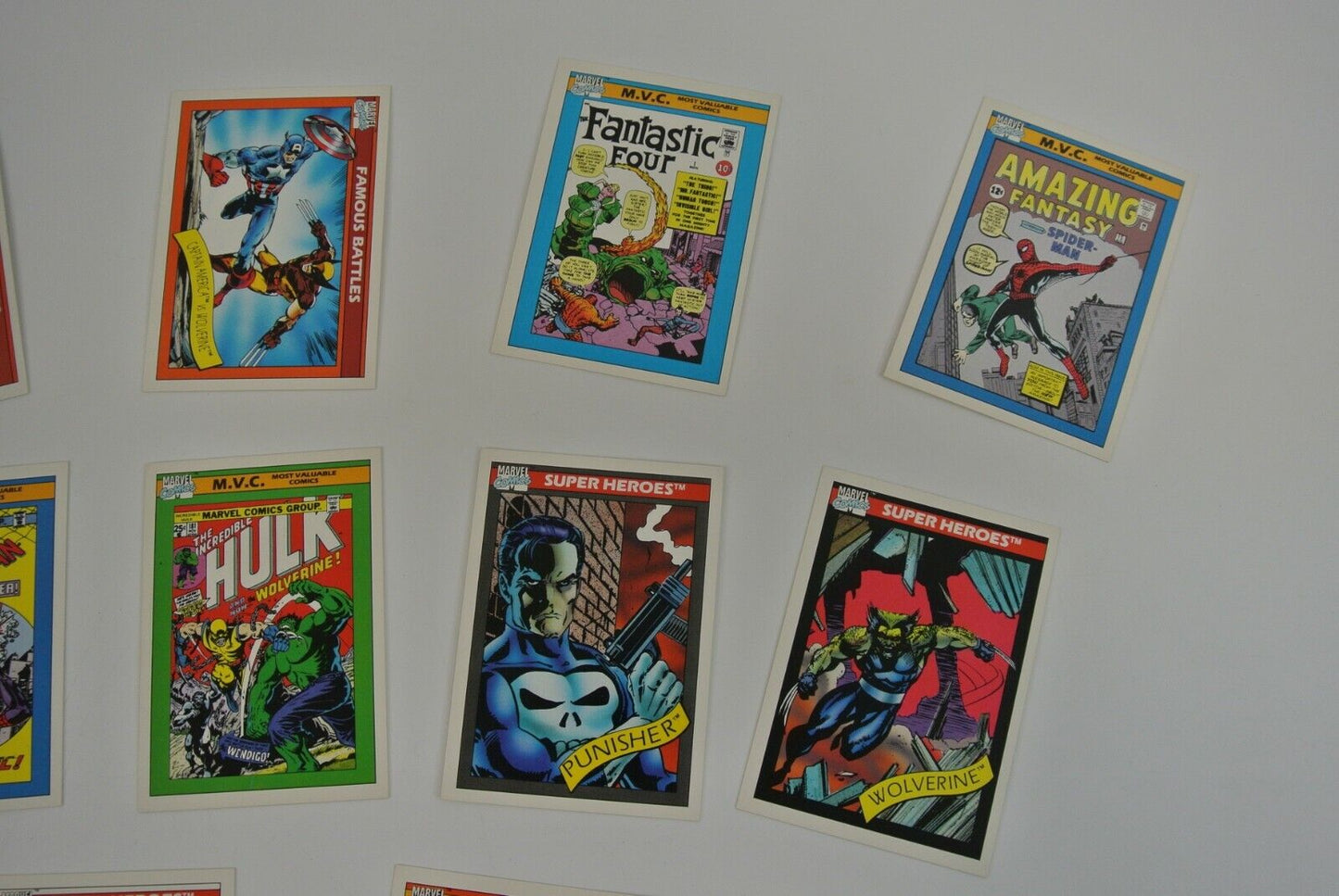 Marvel Comics Impel Trading Card Lot of 19 Retro 90's Famous Battles M.V.C. NM