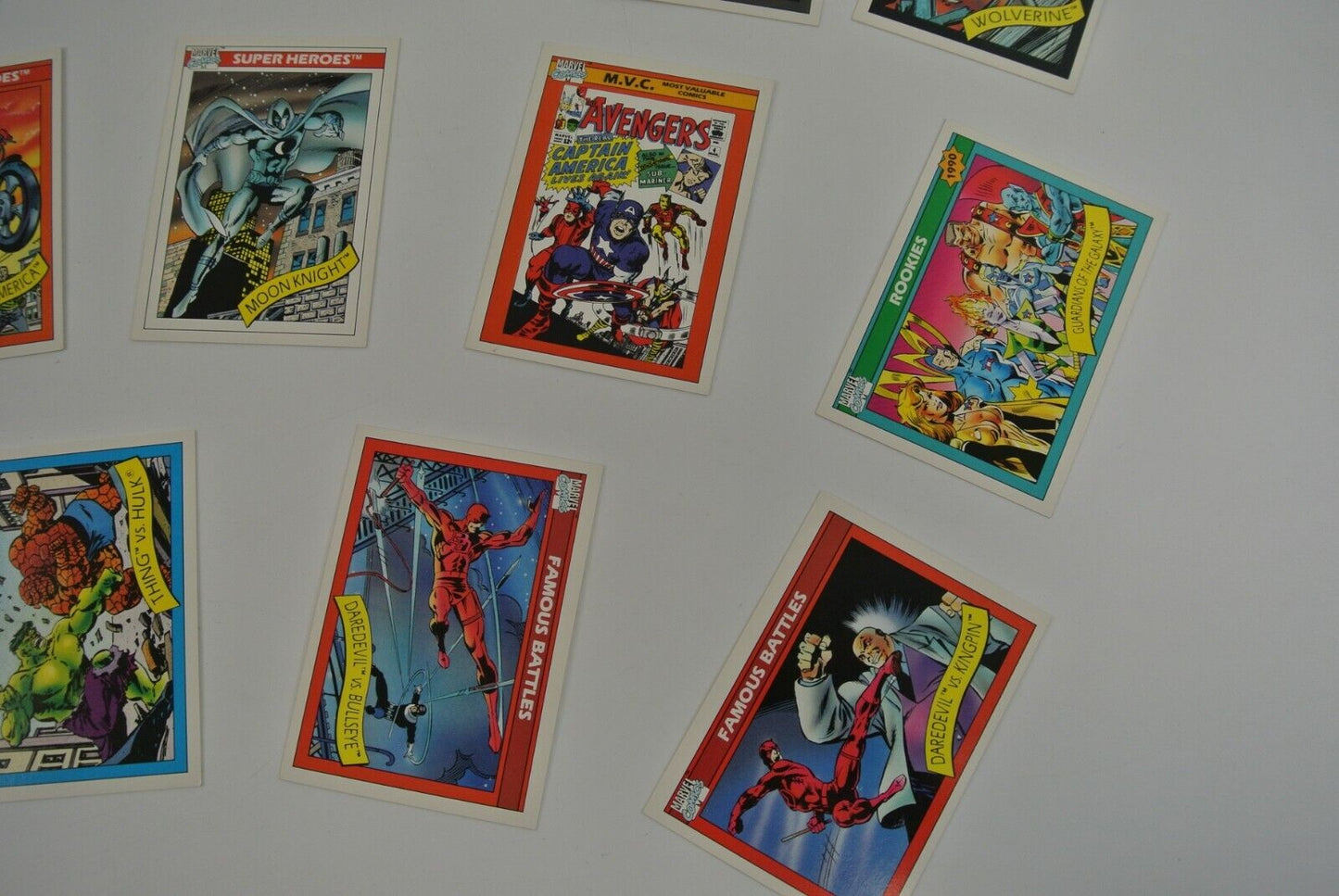 Marvel Comics Impel Trading Card Lot of 19 Retro 90's Famous Battles M.V.C. NM