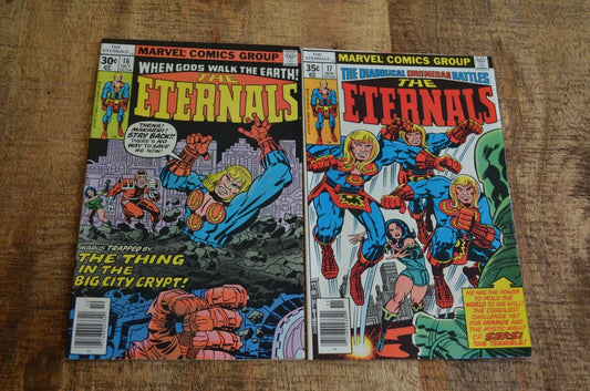 Eternals #16 17 Marvel Comic Book Lot of 2 1977 Dromedan 1st App VF+ 8.5