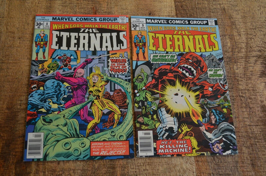 Eternals #8 9 Marvel Comic Book Lot of 2 1977 Ransack & Sprite 1st App VF+ 8.5