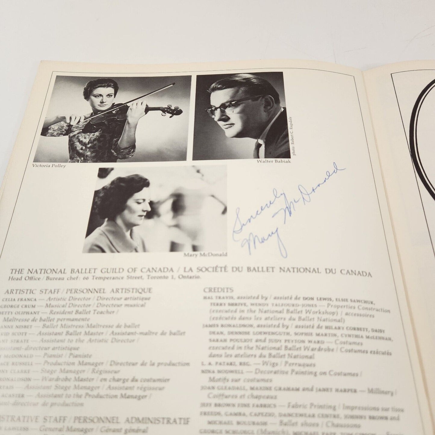 National Ballet of Canada SIGNED Program 1964-65 Franca Lois Smith Kraul Tennant