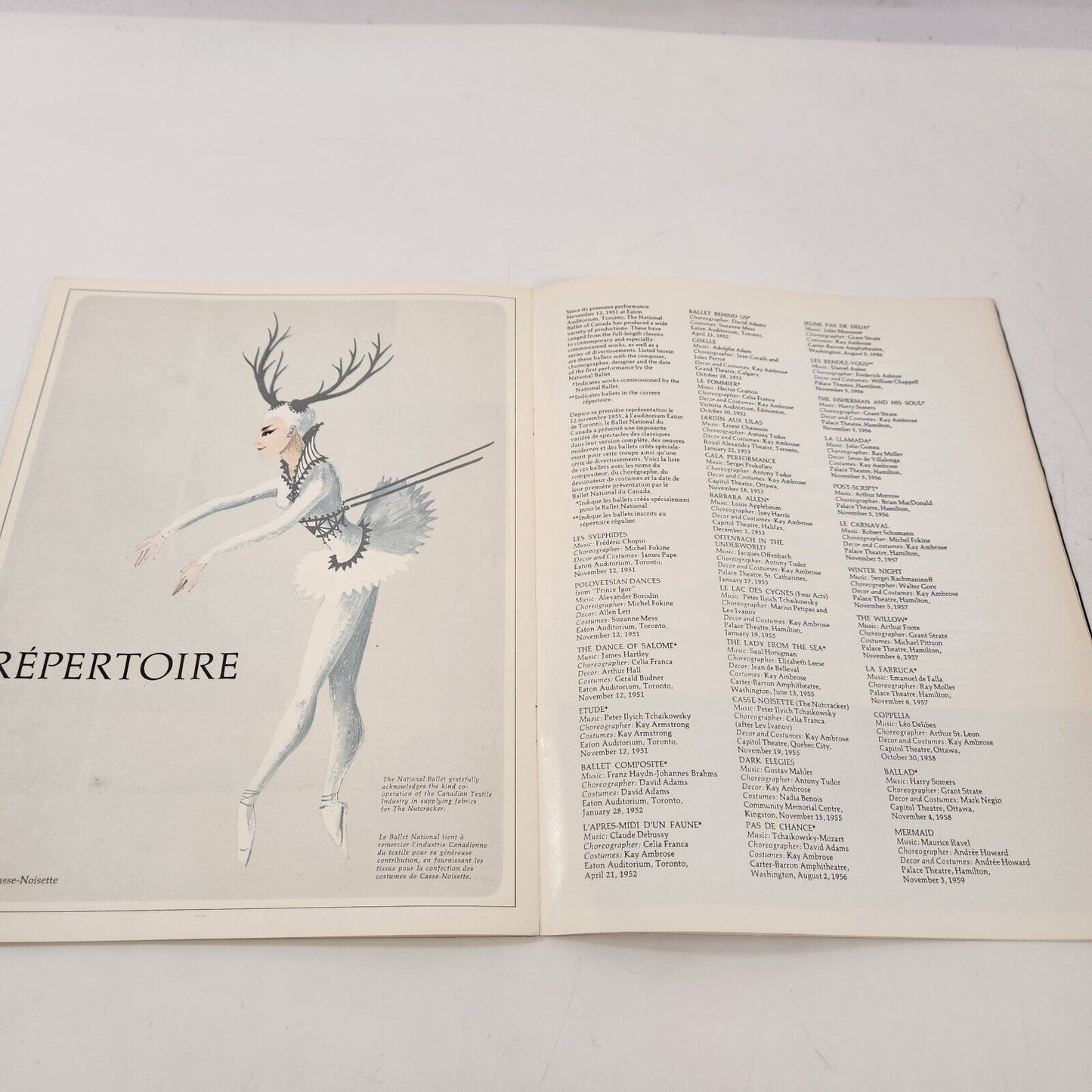 National Ballet of Canada SIGNED Program 1964-65 Franca Lois Smith Kraul Tennant