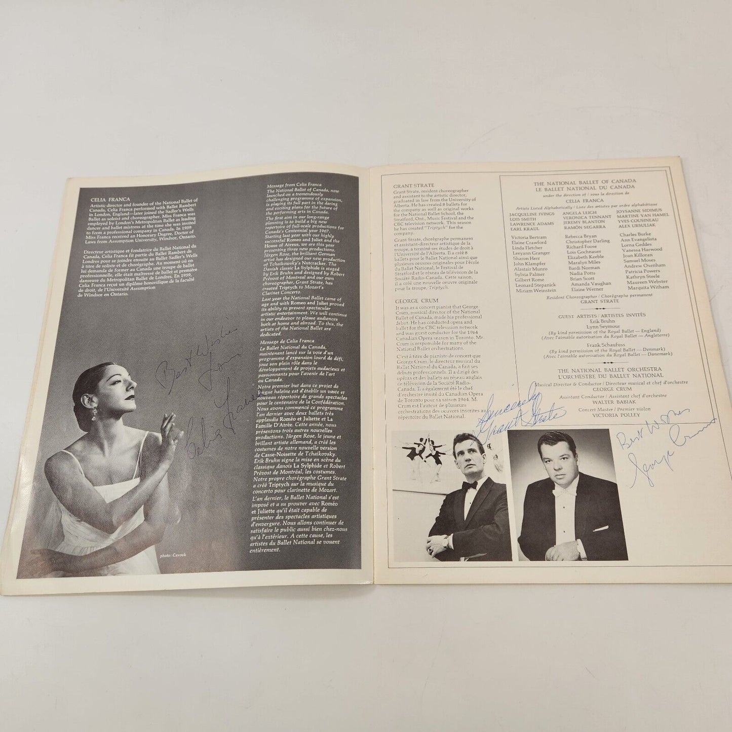 National Ballet of Canada SIGNED Program 1964-65 Franca Lois Smith Kraul Tennant