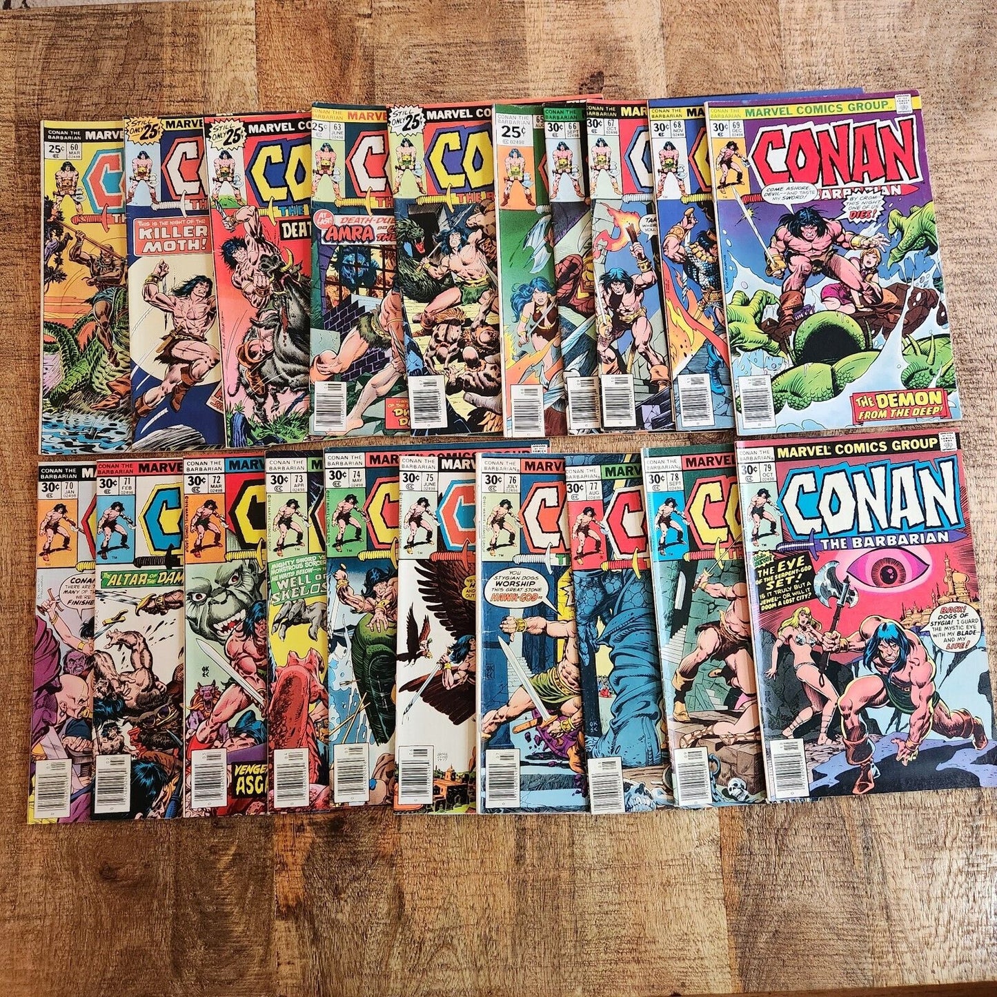 Conan The Barbarian #60-79 Marvel Comic Book Lot of 20 FN+ 6.5 1976-1977