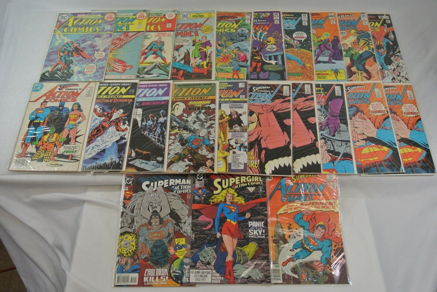 Action Comics #440 441 444 451 467 515 527 528 + more (DC, 1974-1994) Lot of 23