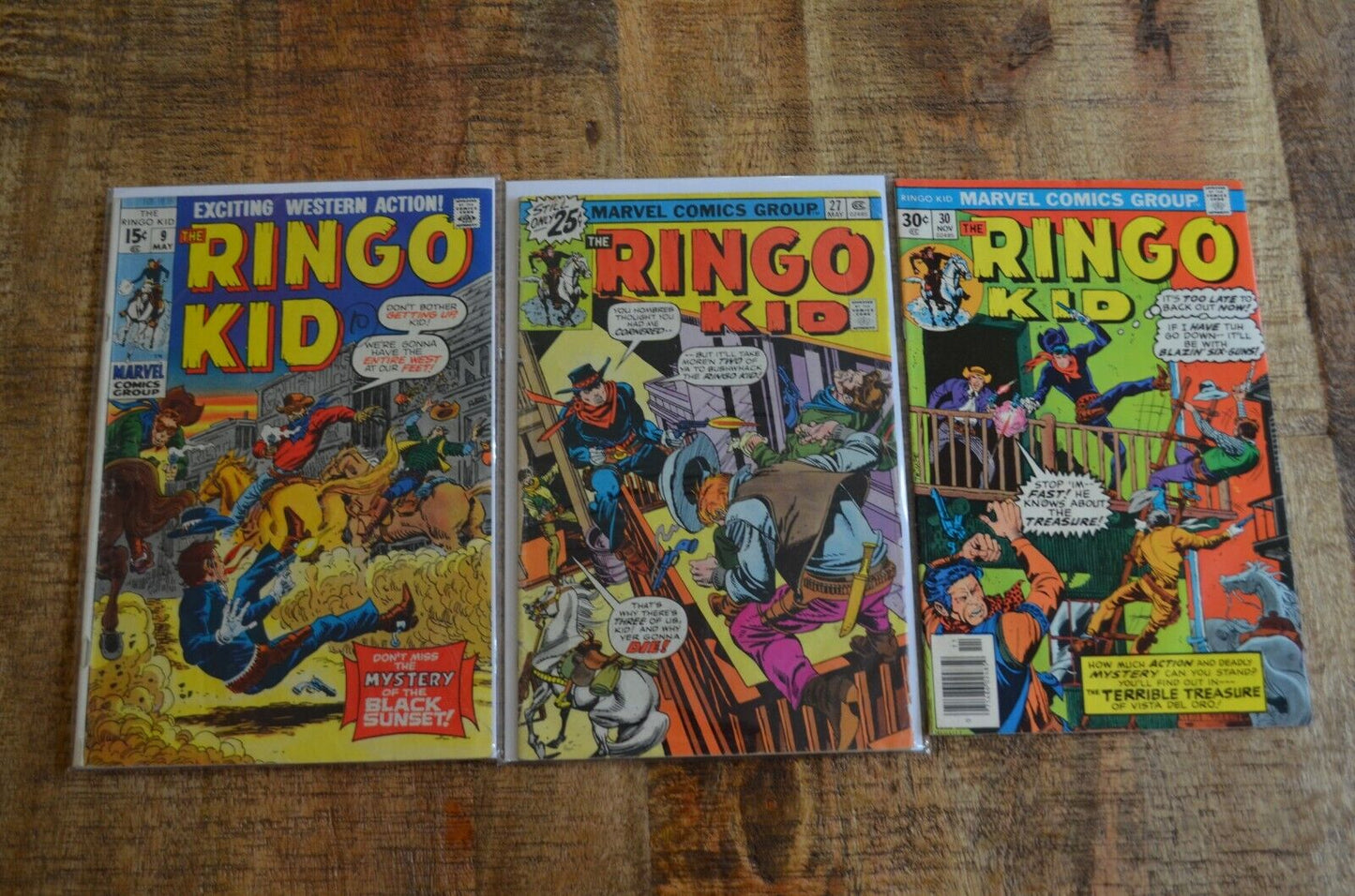 Ringo Kid #9 27 30 (Marvel, 1971 & 1976) G/VG to VF- Lot of Three Comics