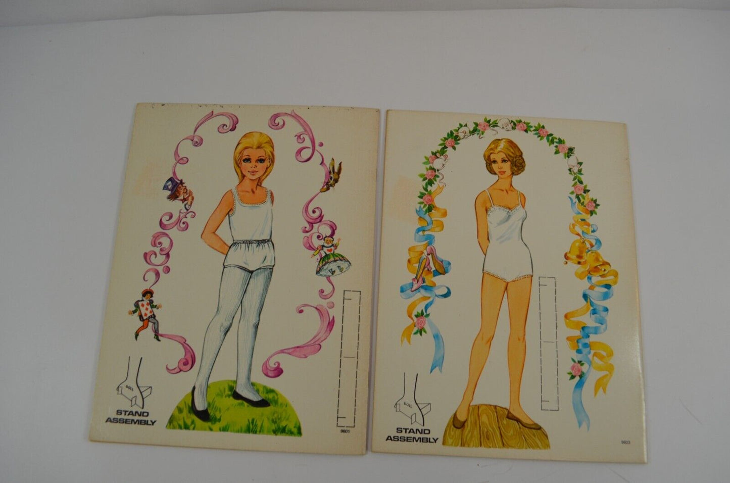 Wonder Cut & Color Paper Doll Books Cinderella Alice in Wonderland Unused Vtg
