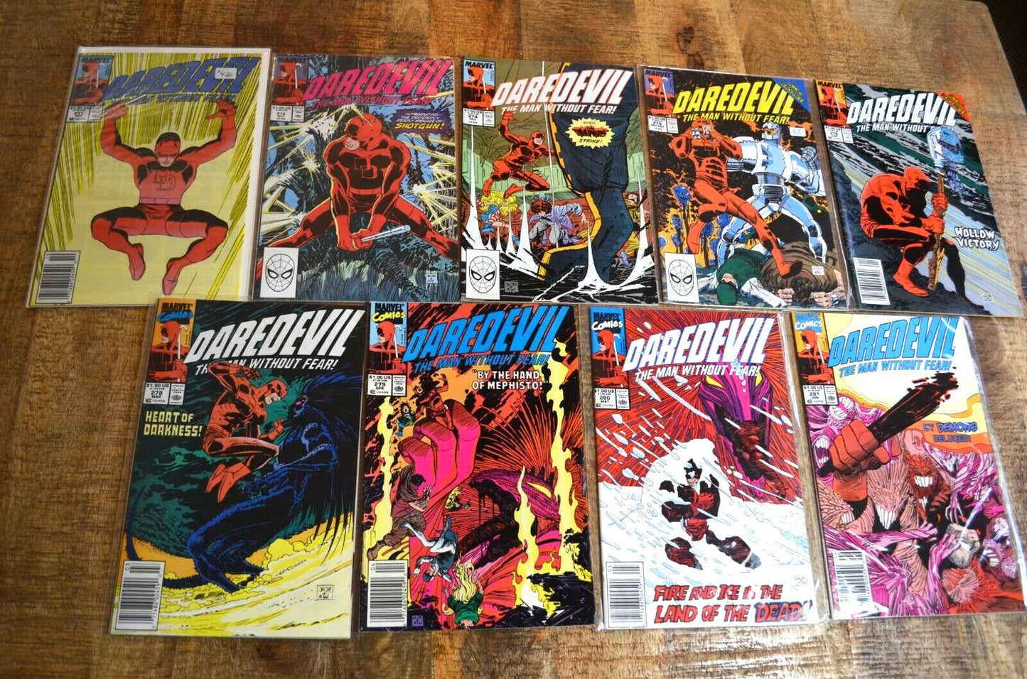 Daredevil #271 272 274-276 278-281 Marvel Comic Book Lot Newsstand 9.0 NM-