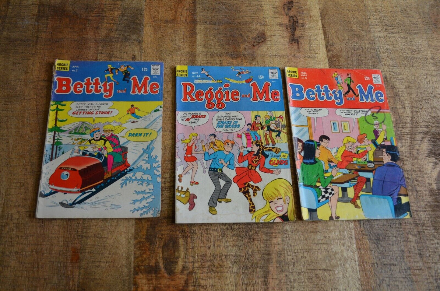 Betty and Me #6 7 Reggie and Me #44 Archie Comics Lot of 3 GD+ 3.5 Silver Age