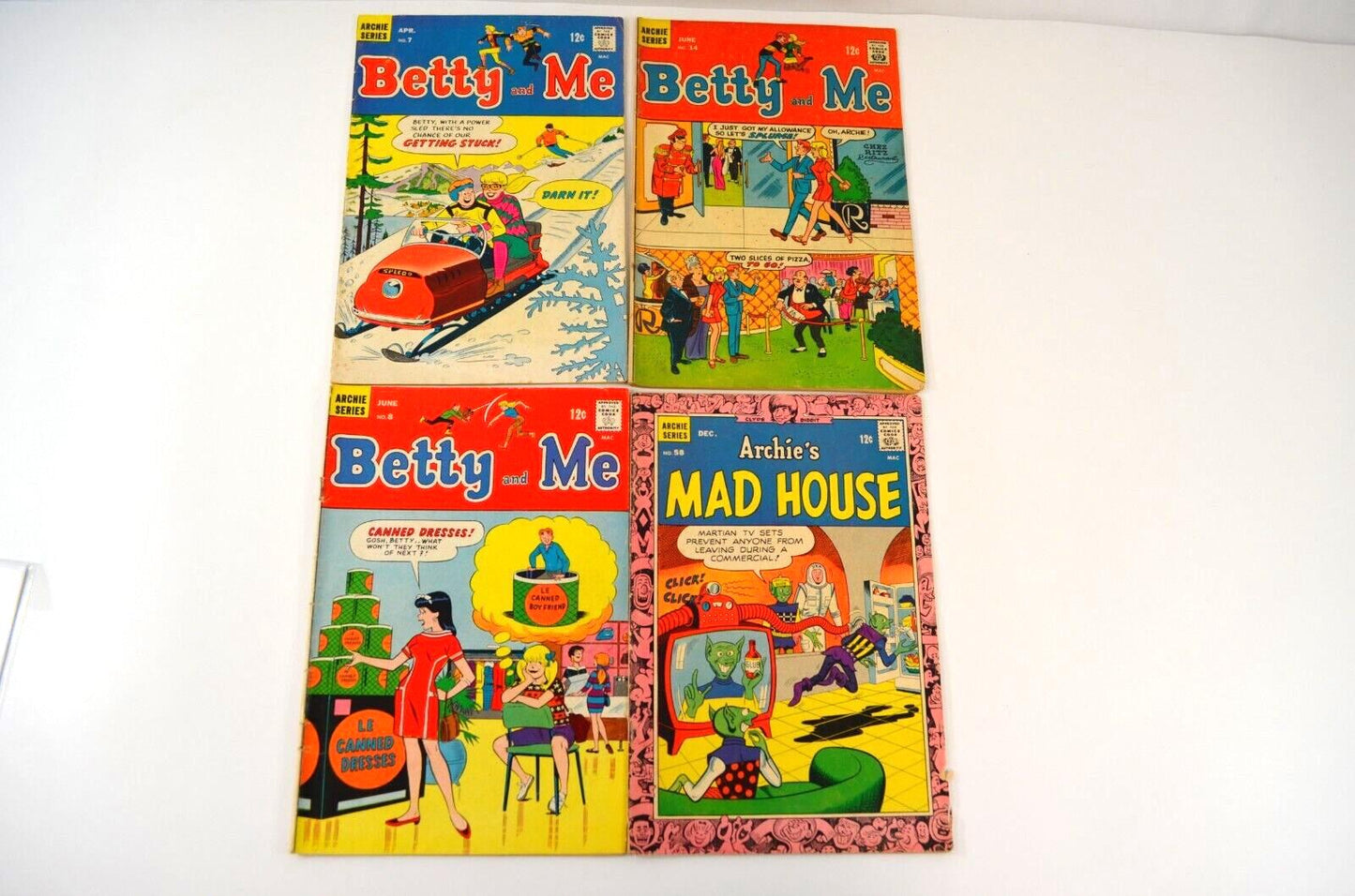 Betty And Me #7, 8, 14 / Archie's Mad House #58 (Archie Pub, 1967-68) Comic Book