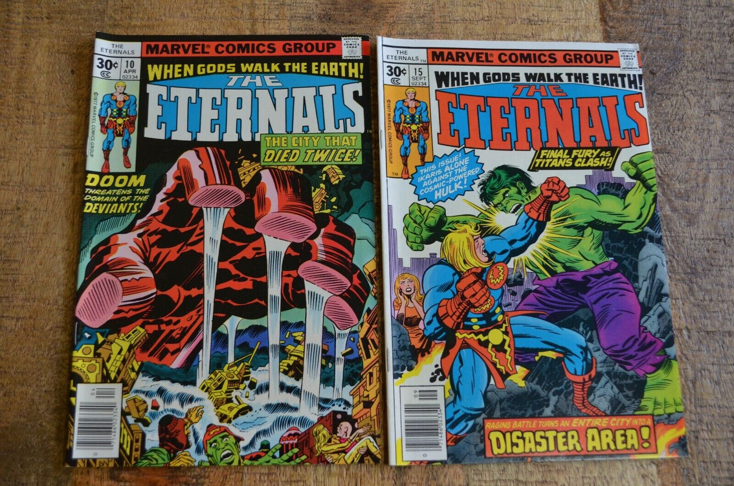 Eternals #10 15 (Marvel Comics, 1977) Comic Books Lot of 2 NM-