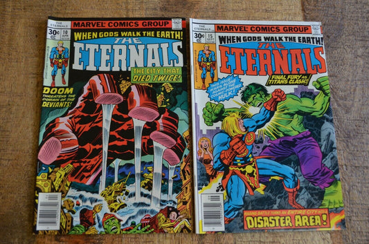 Eternals #10 15 (Marvel Comics, 1977) Comic Books Lot of 2 NM-