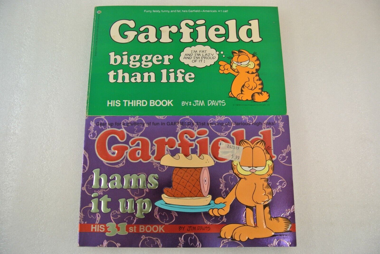 Garfield Lot of 6 Classic Comic Strip Books Bigger Than Life Hams It Up Holidays