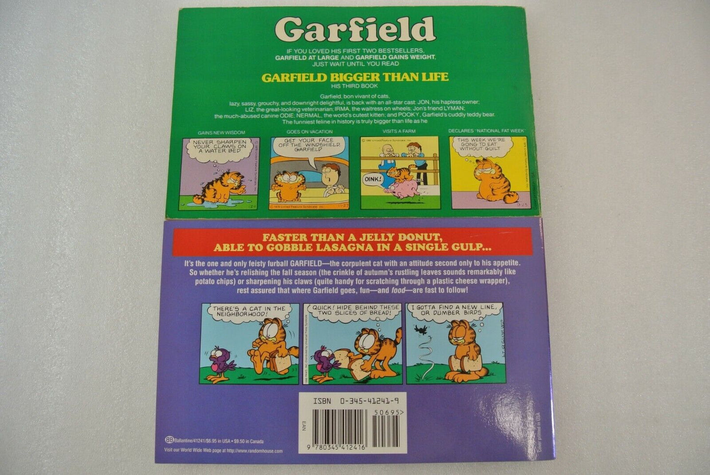 Garfield Lot of 6 Classic Comic Strip Books Bigger Than Life Hams It Up Holidays