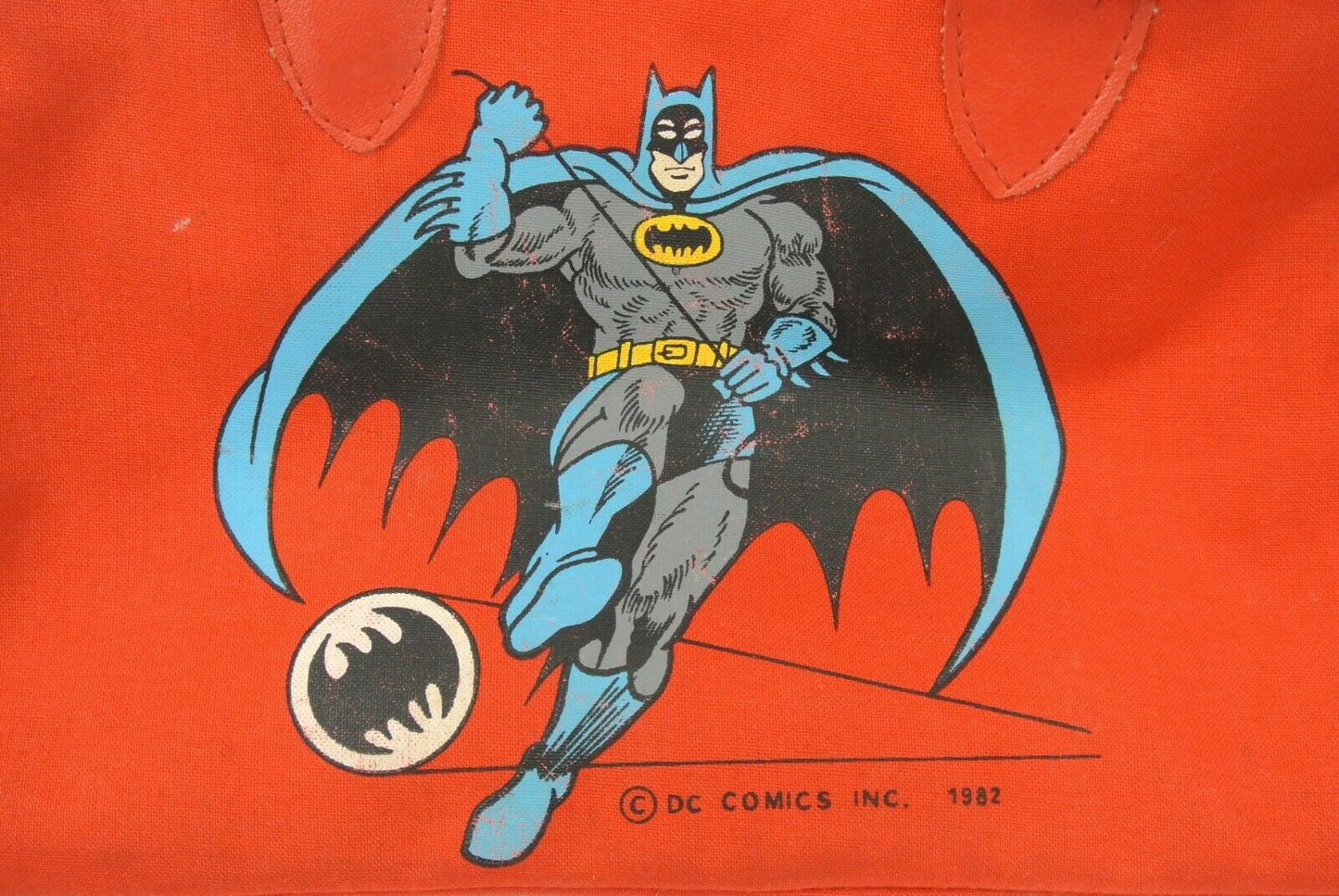 Batman Handbag Duffle Red Kids Pouch Doctor DC Comics 1982 15x9x5" Vtg