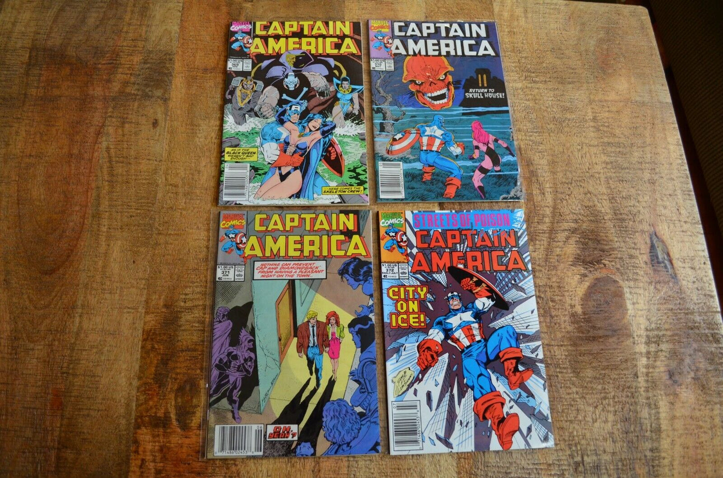 Captain America #369-372 (Marvel Comics, 1990) Newsstand NM Comic Books Lot of 4