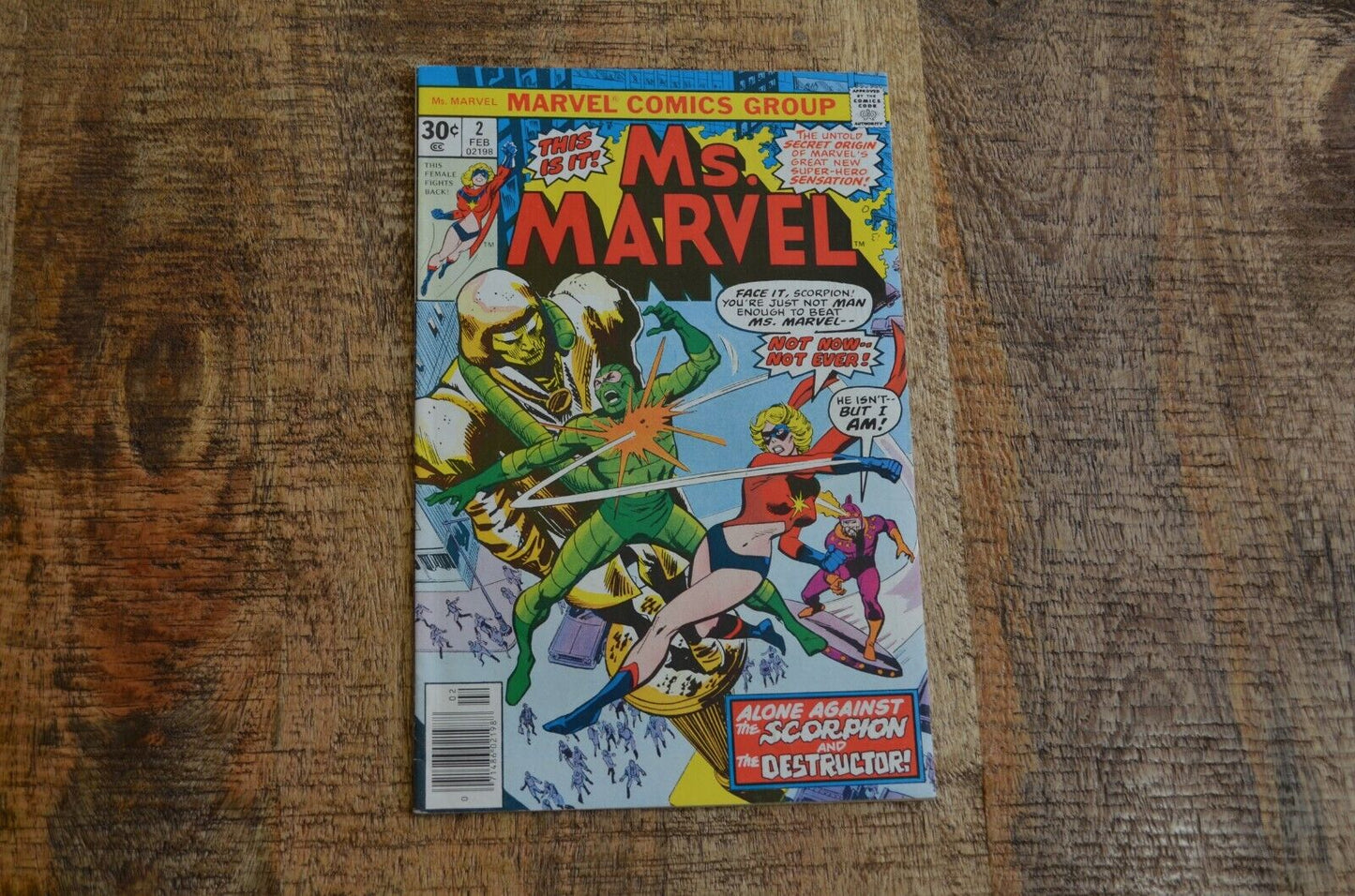 Ms Marvel #2 (Marvel Comics, February 1977) Scorpion Destructor VF