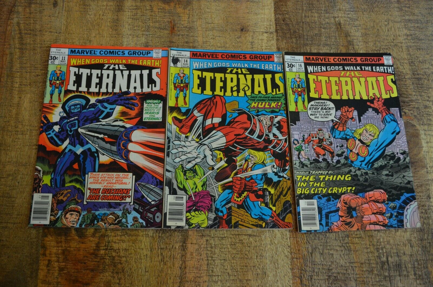 Eternals #11 14 16 Marvel Comics 1977 Hulk Robot 1st App Dromedan Lot of 3