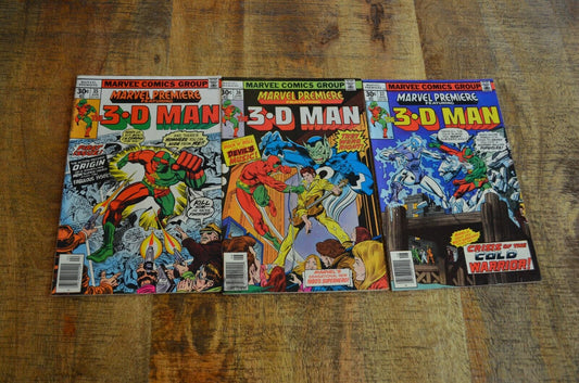 Marvel Premiere #35-37 Marvel Comics 3D Man Cold Warrior Lot of 3 7.0-8.0