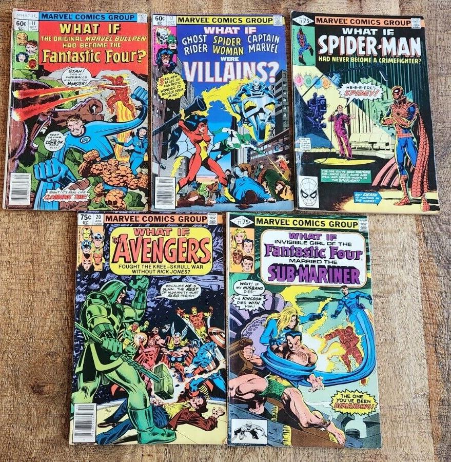 What If #11 17 19 20 21 Spider-Man Avengers Marvel Comic Book Lot of 5 FN 6.0