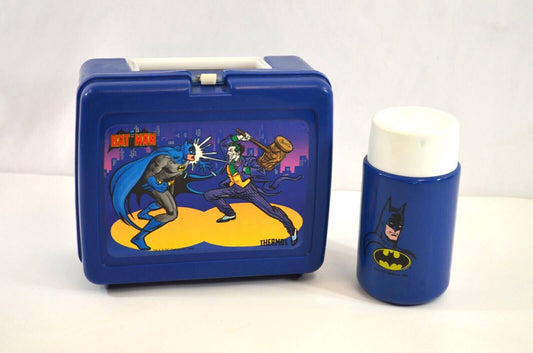 Batman Thermos and Lunch Box Set Model 3700 10 Oz DC Comics 1982 Vtg Plastic