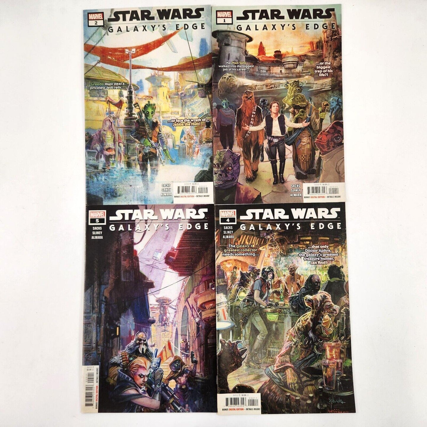 Star Wars Galaxy's Edge #1 2 4 5 Comic Book Lot NM- Marvel Greedo Han Solo App