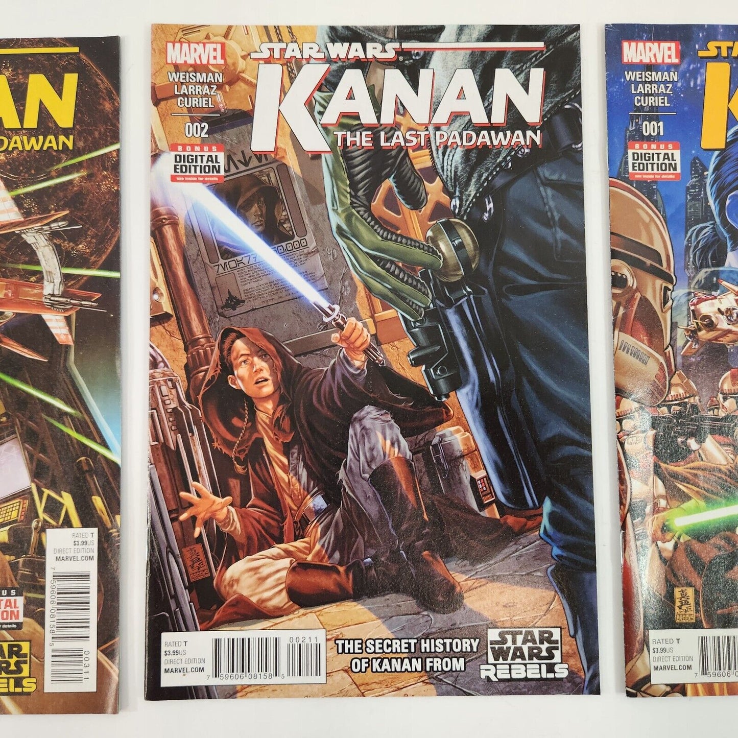 Star Wars Kanan #1-3 The Last Padawan Rebels Comic Book Lot VF to VF+ Marvel