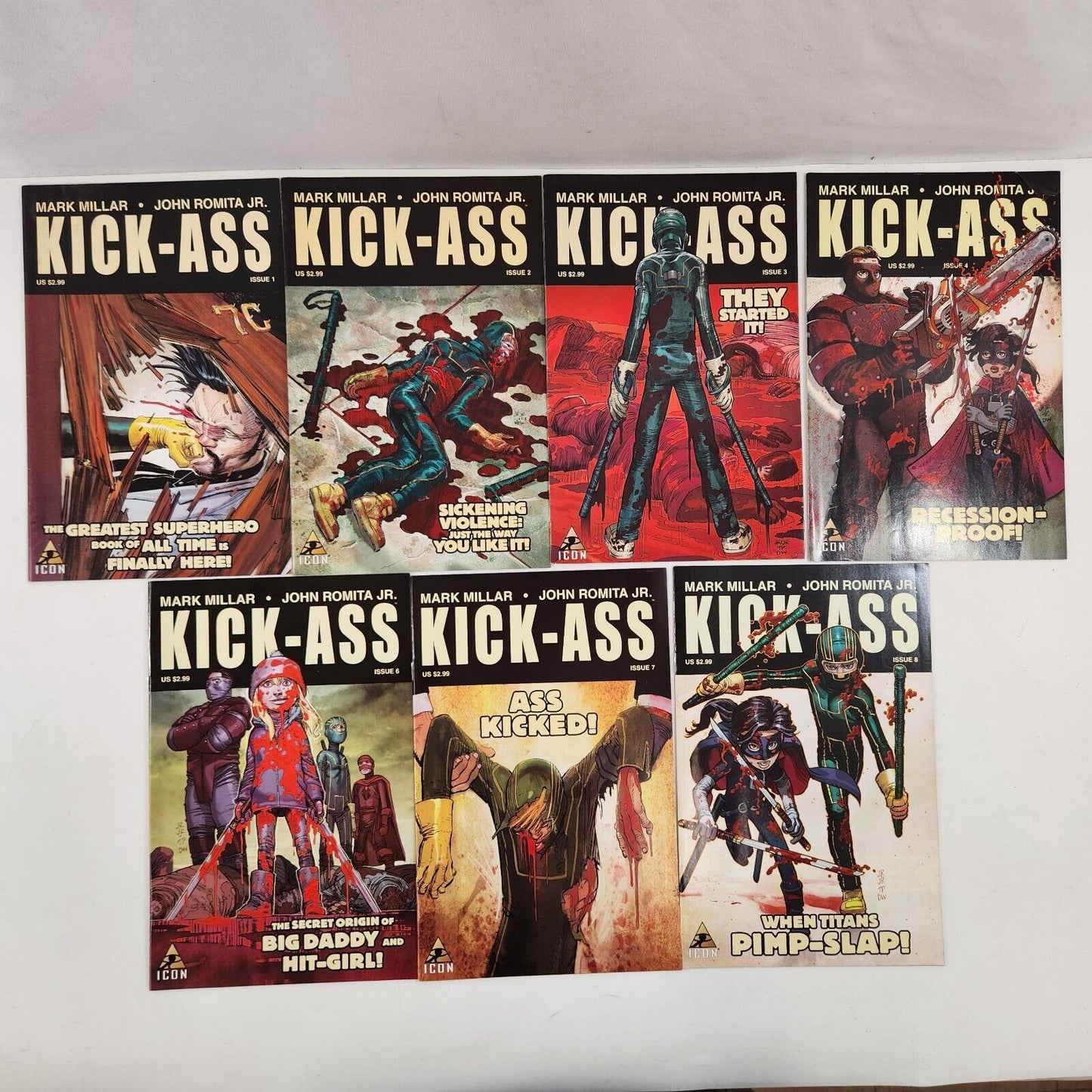 Kick-Ass #1-4 #6-8 Icon Comic Book Lot of 7 VF+