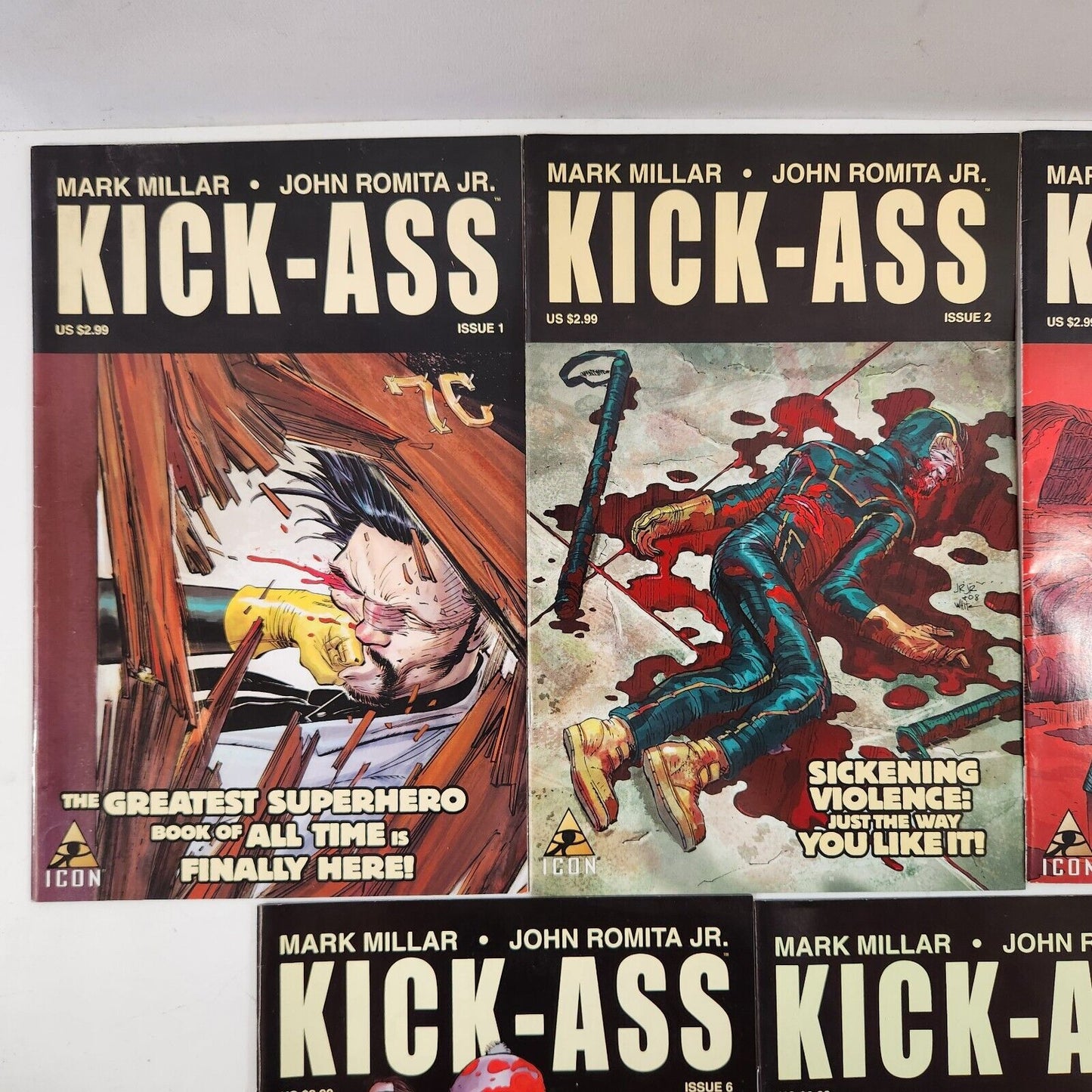 Kick-Ass #1-4 #6-8 Icon Comic Book Lot of 7 VF+