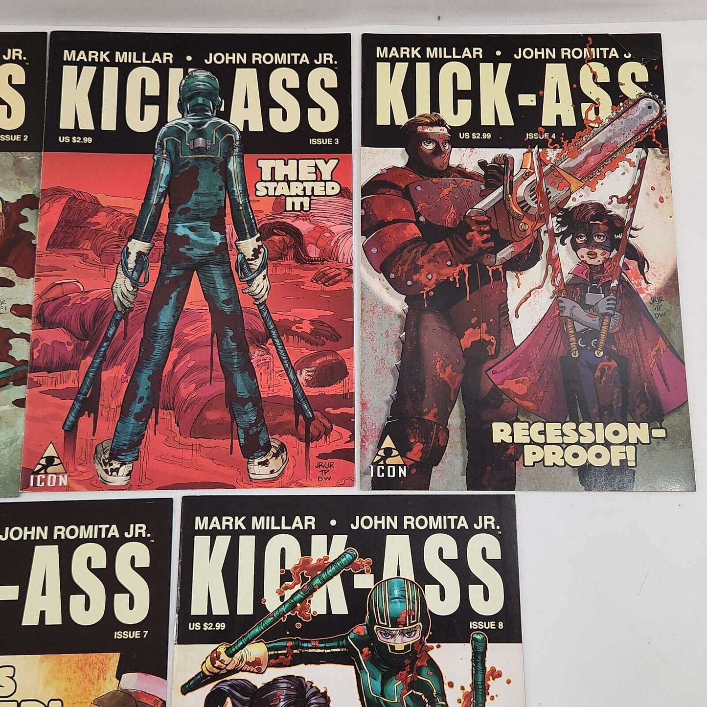 Kick-Ass #1-4 #6-8 Icon Comic Book Lot of 7 VF+