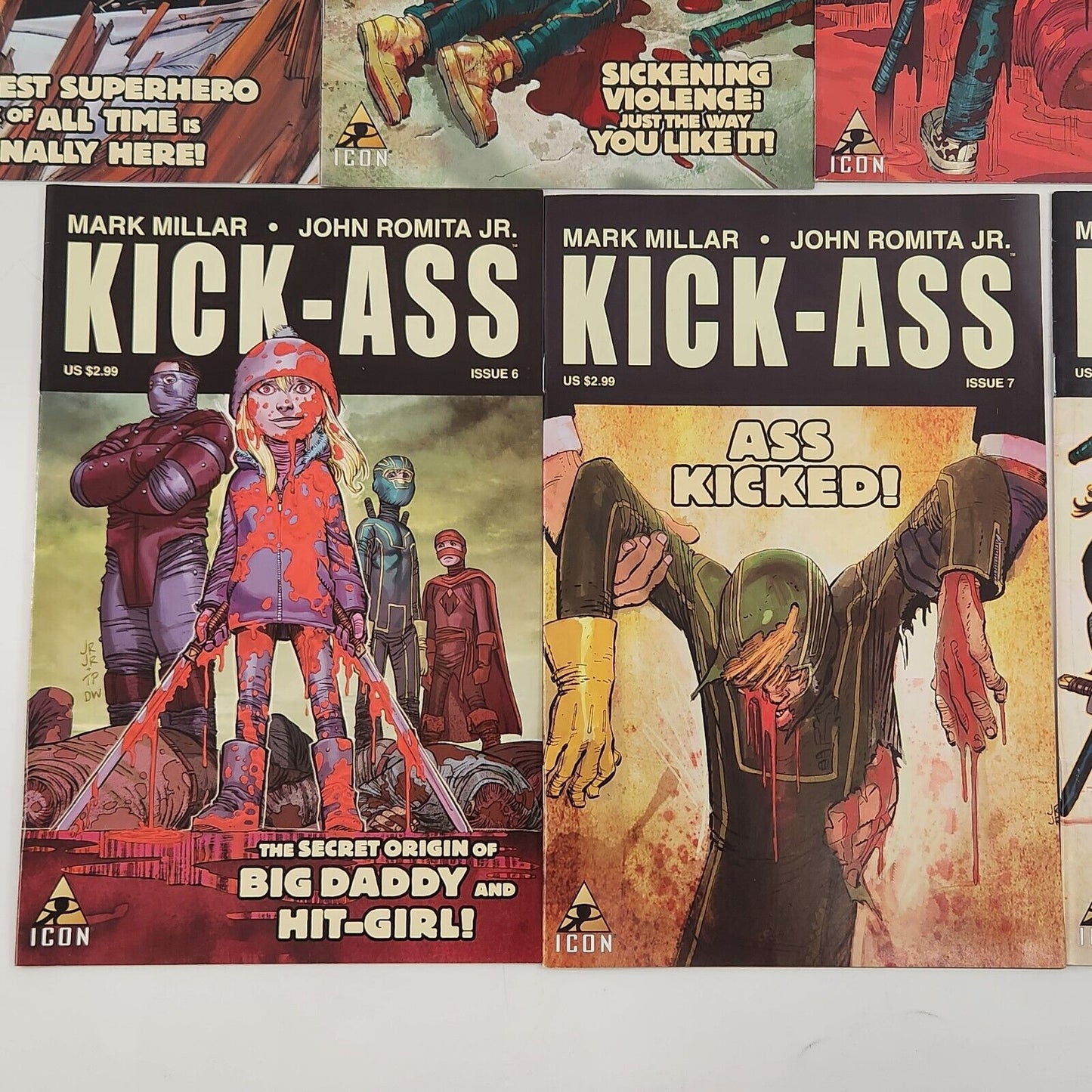 Kick-Ass #1-4 #6-8 Icon Comic Book Lot of 7 VF+