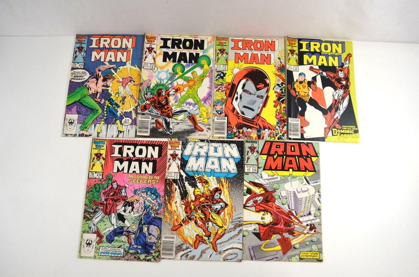 Iron Man #210-214 216 217 (Marvel, 1986-87) Dominic Fortune Lot of 7 Comics VF